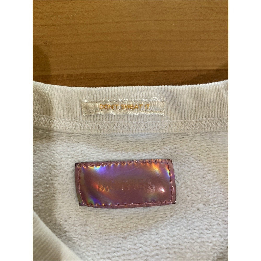 MOTHER The Concert Eat Fruit White Sweatshirt Women Size Small Graphic Pullover - Picture 8 of 12